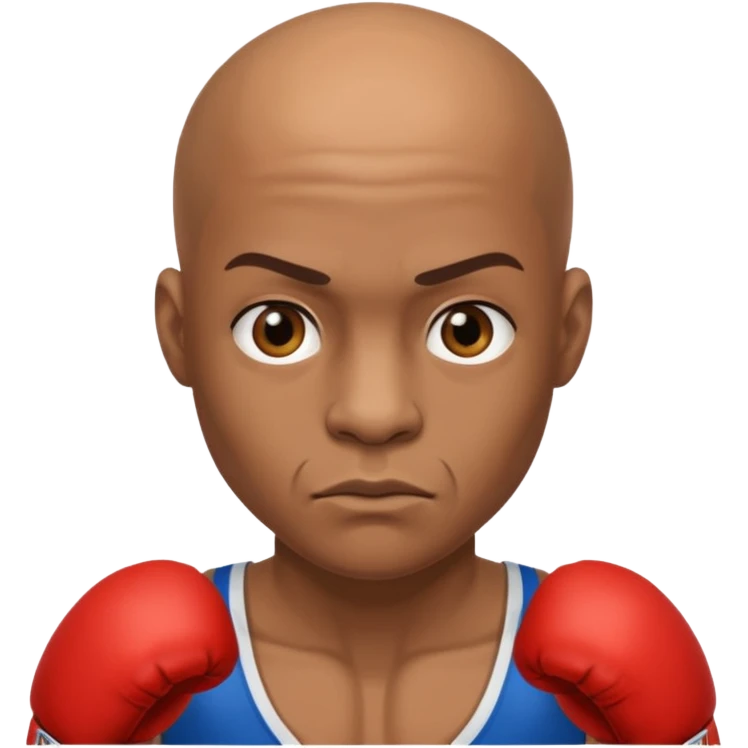  a boxer with bald head emoji