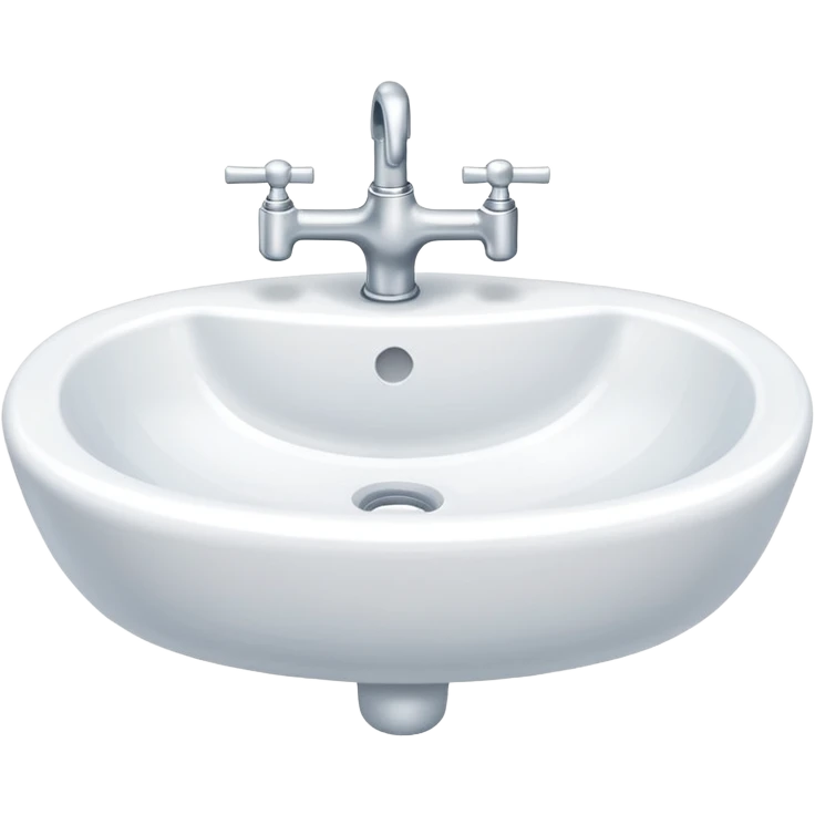 A white porcelain bathroom water sink emoji
