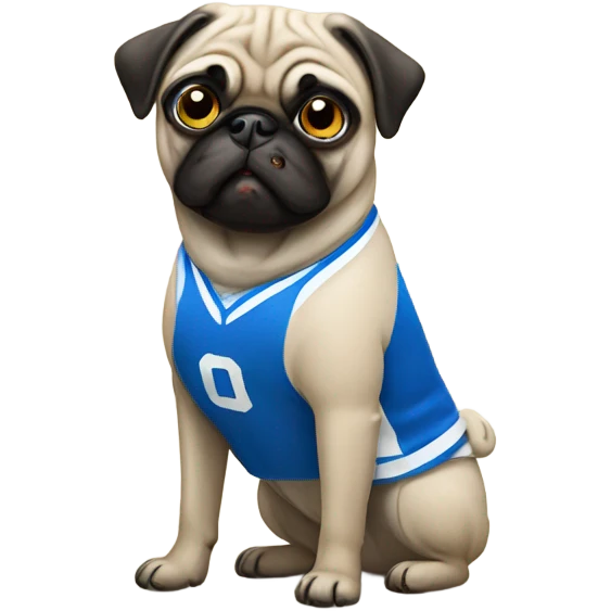 Pug wearing jersey emoji