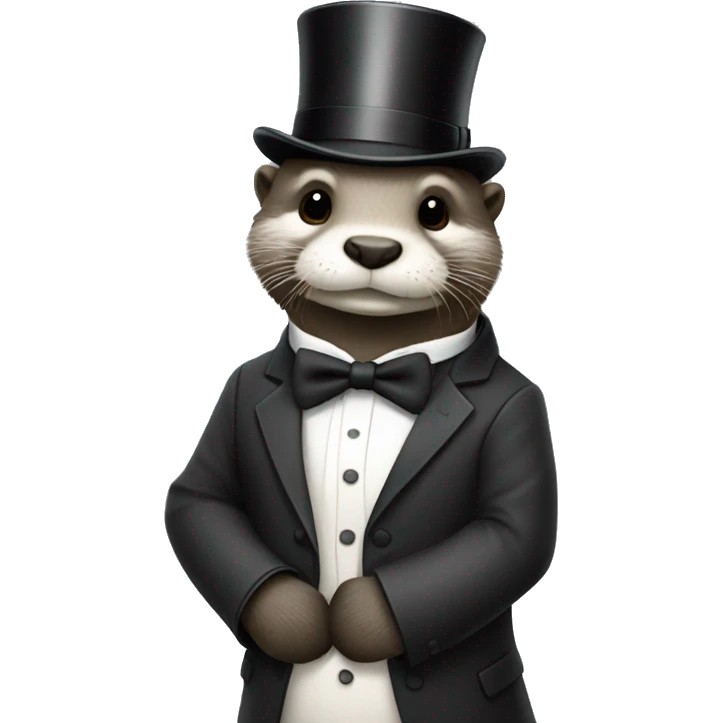 Otter dressed as monopoly man emoji