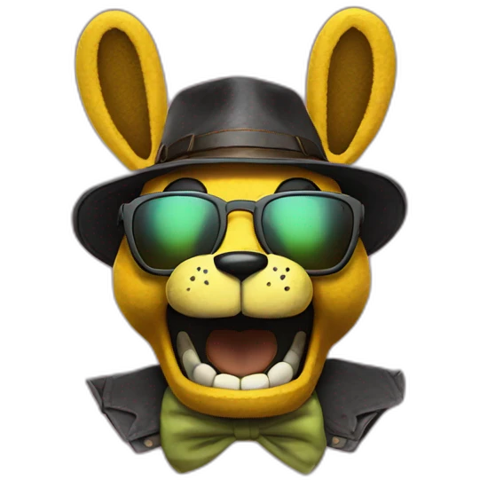 spring bonnie de fnaf avec des lunettes de soleil emoji