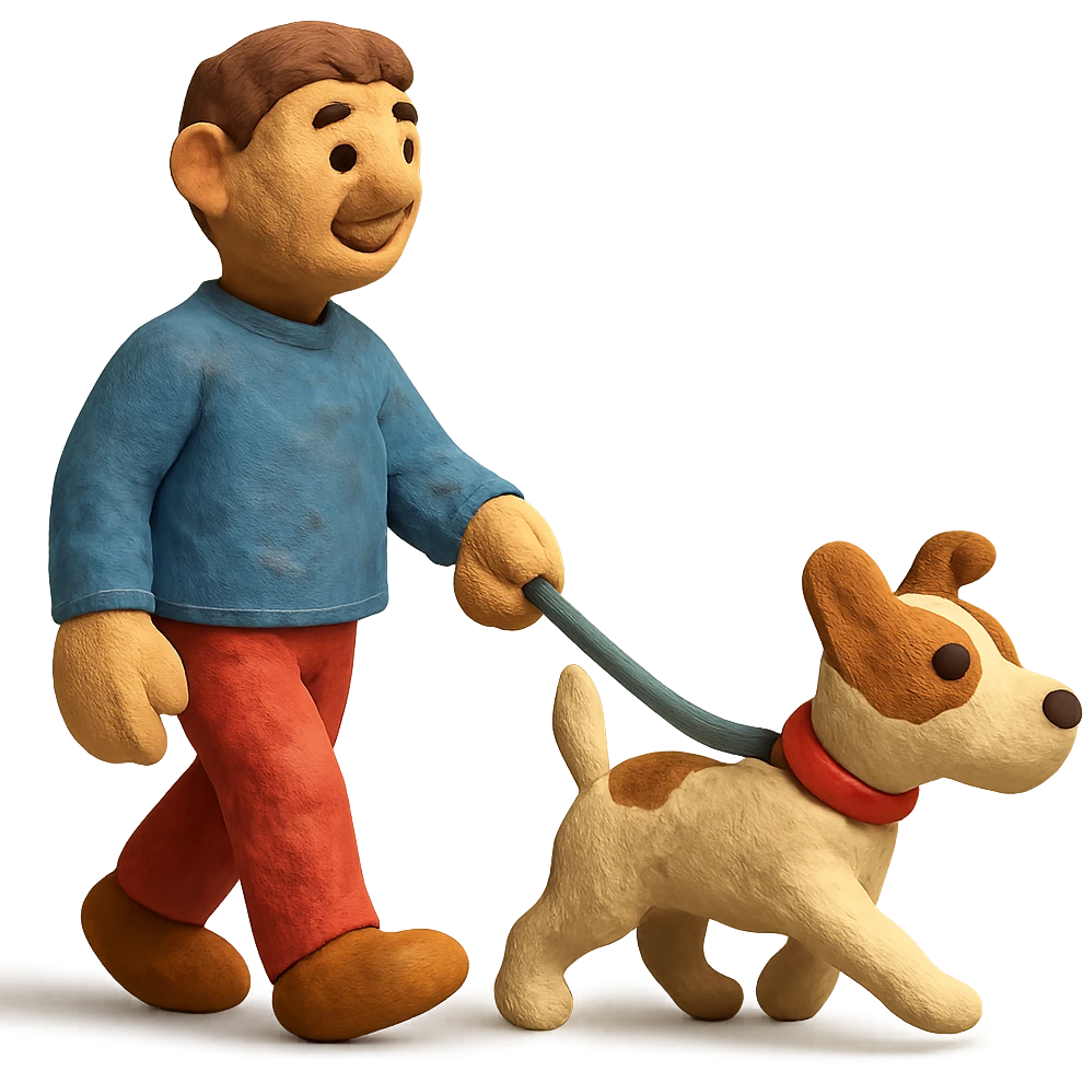 a man walking a Jack Russell Terrier emoji