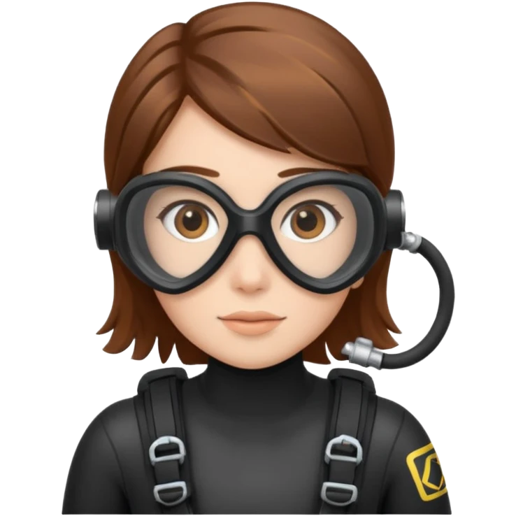 Brown hair girl scuba diving emoji