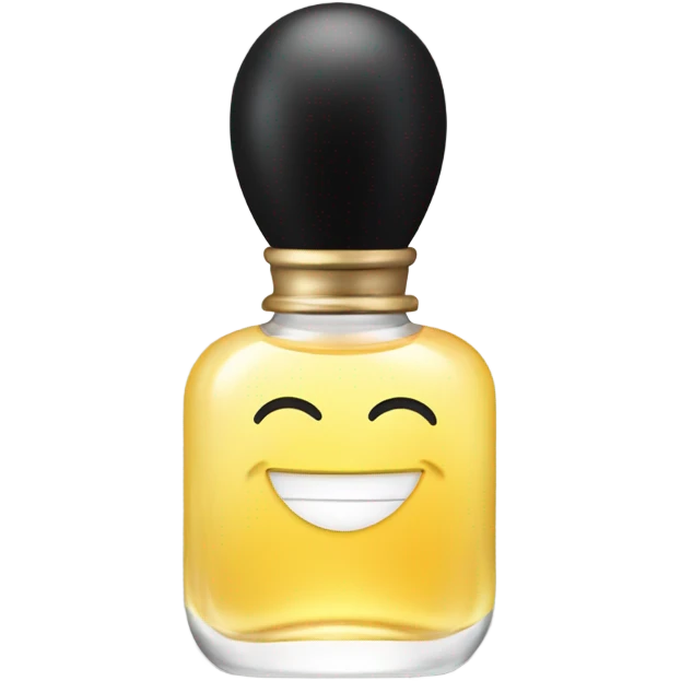 smiling perfume with black cap emoji