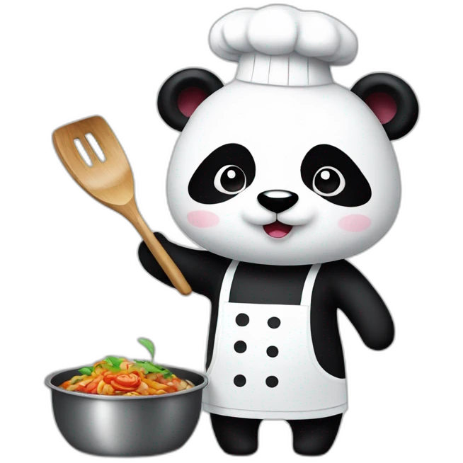 panda chef with pan emoji
