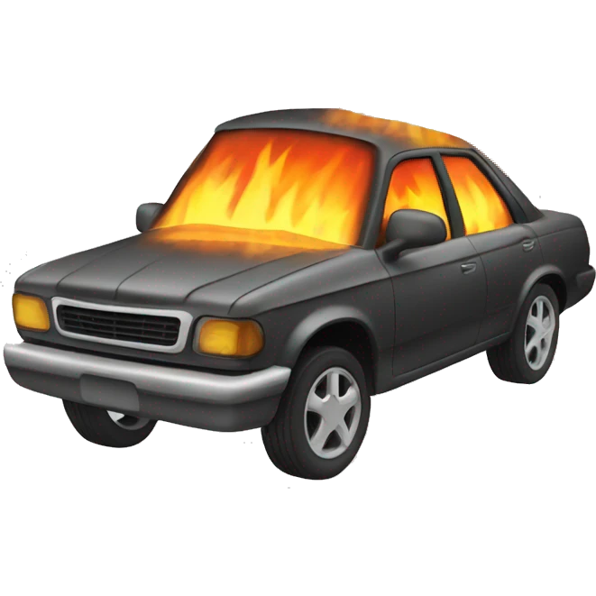 Car on fire emoji