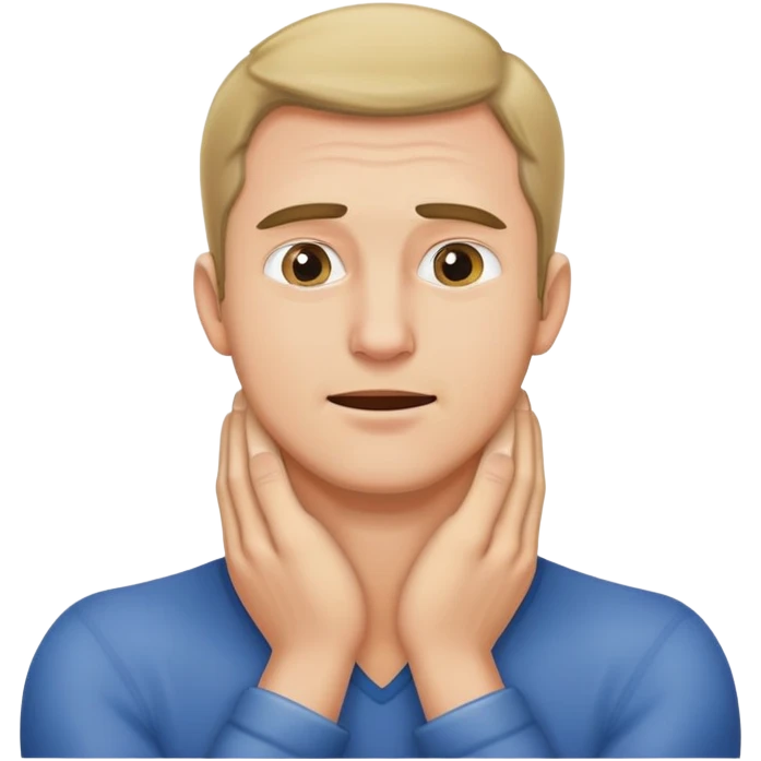 Man grabbing his neck with both hands emoji