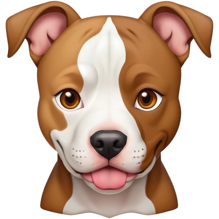 Dog pit bull color brown and white eyes brown  emoji