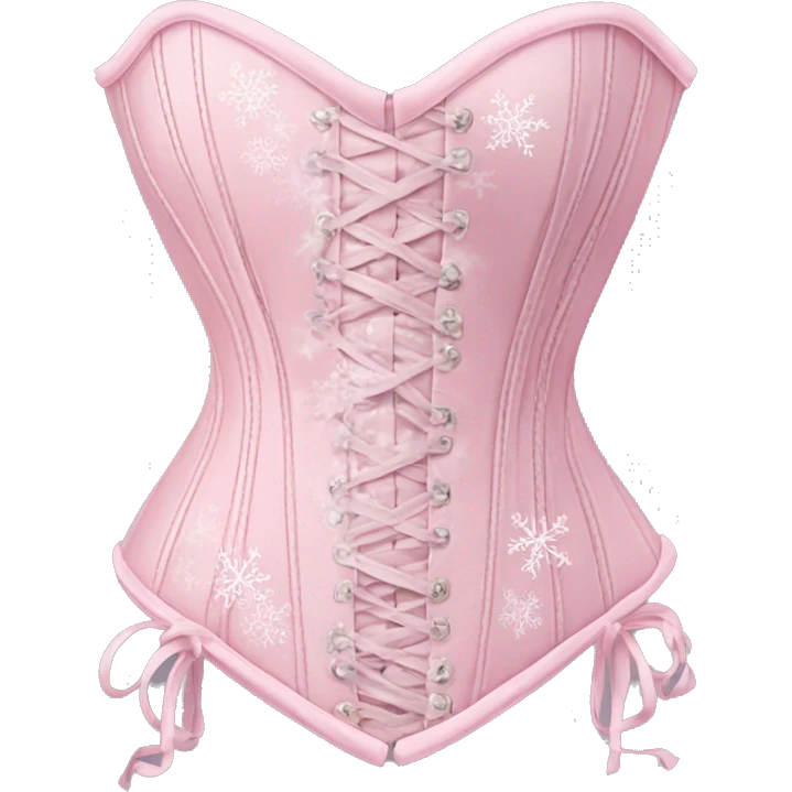Pastel pink corset with snowflake design emoji