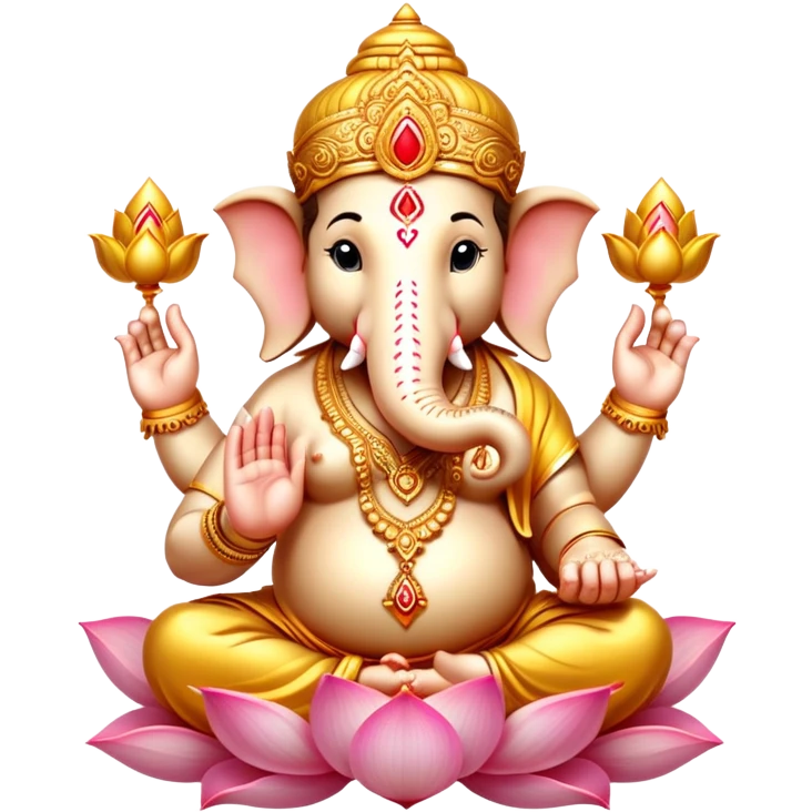 hindu god ganesh in a lotus sending heart emoji