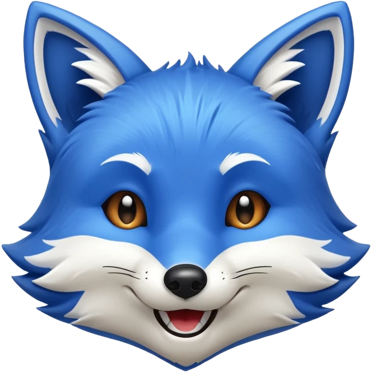 blue fox winking emoji
