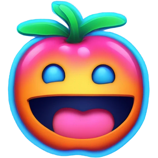 Juicy booty neon sign style emoji