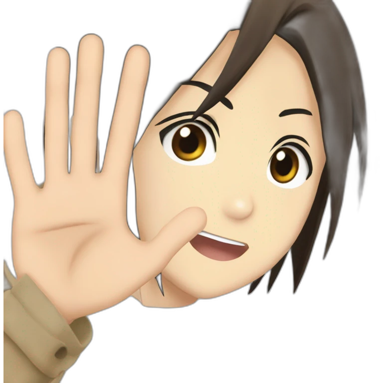 mikasa ackerman shake Eren Jaeger hand emoji