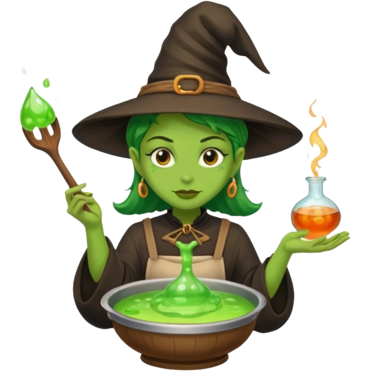 green witch cooking potion emoji