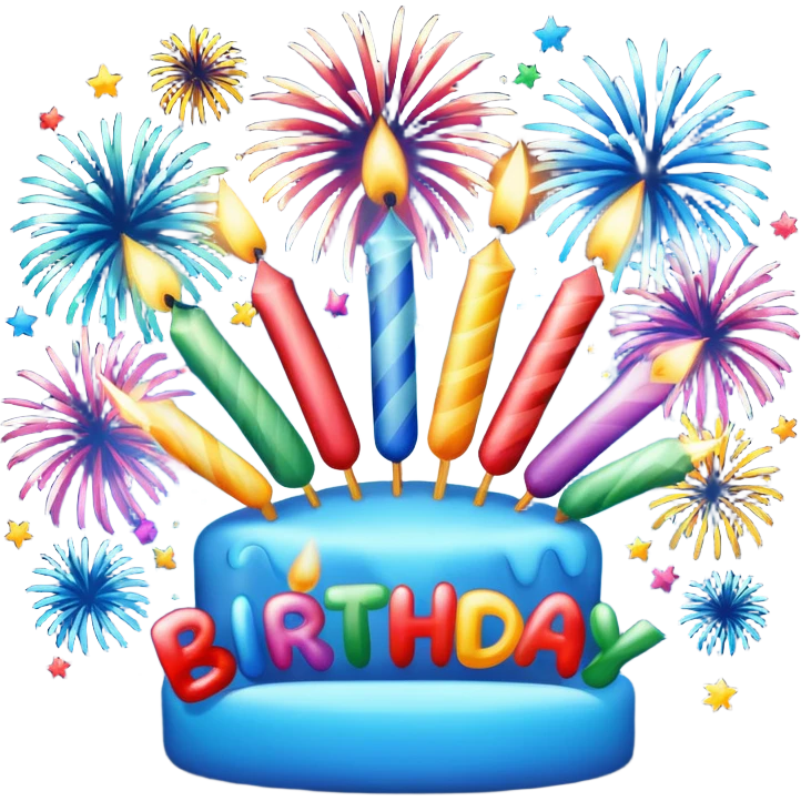 Firework display with HAPPY BIRTHDAY LUKE emoji