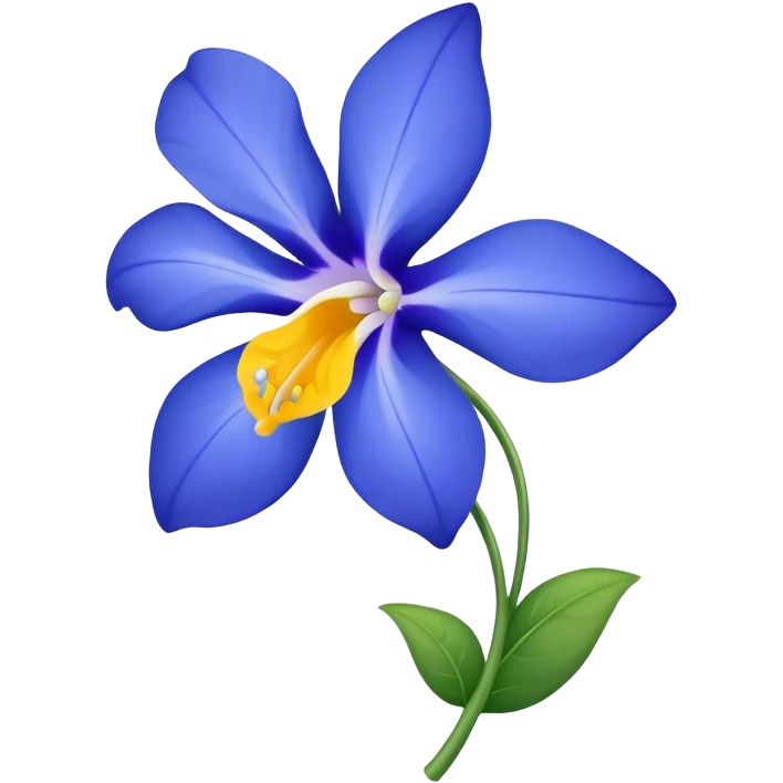 single Blue Thunbergia, straight stem emoji