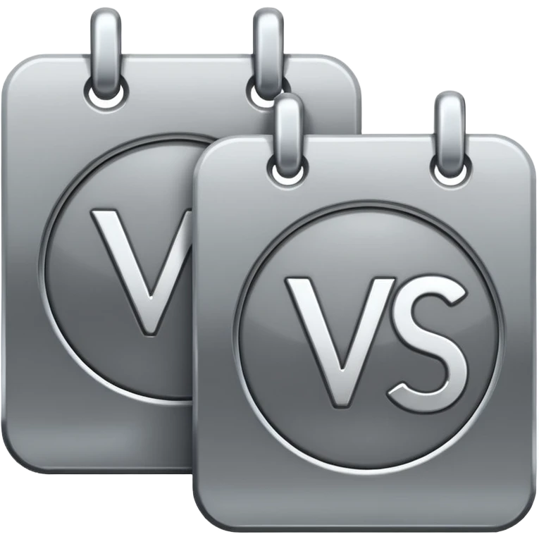 Two overlapping calendar icons with a 'VS' symbol in the middle emoji
