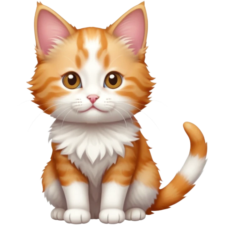 Ginger and white kitten full body emoji