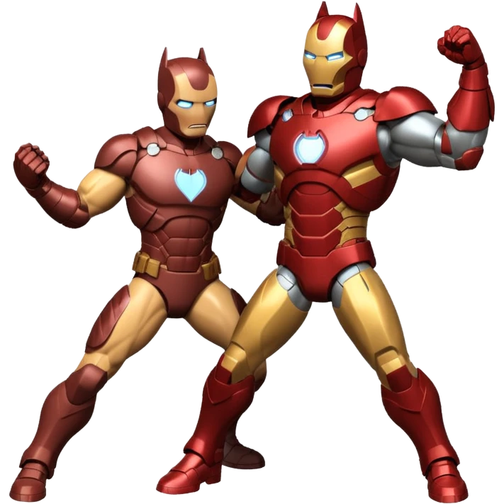 Make batman fighting iron man emoji