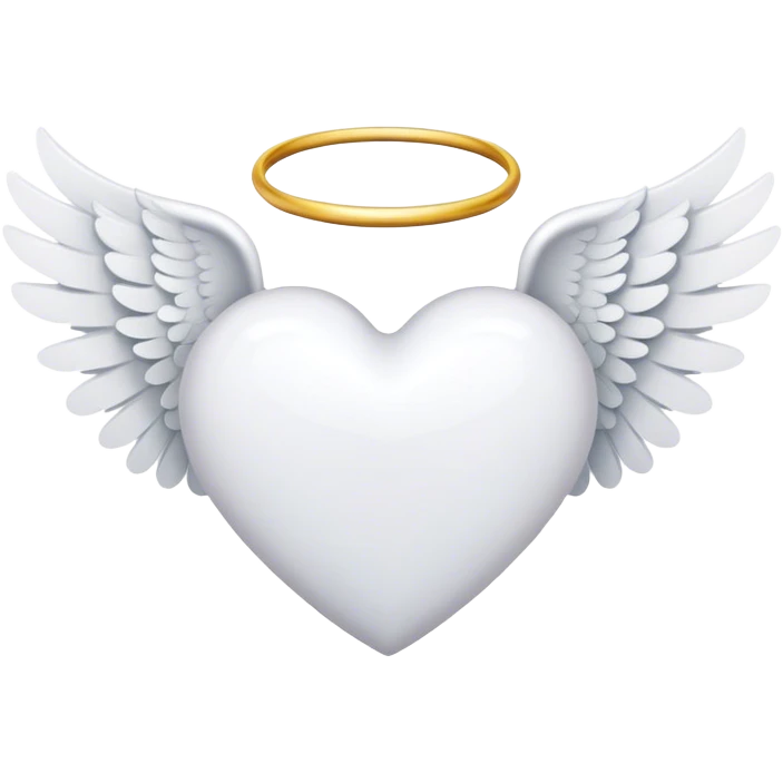 white heart with angel wings emoji