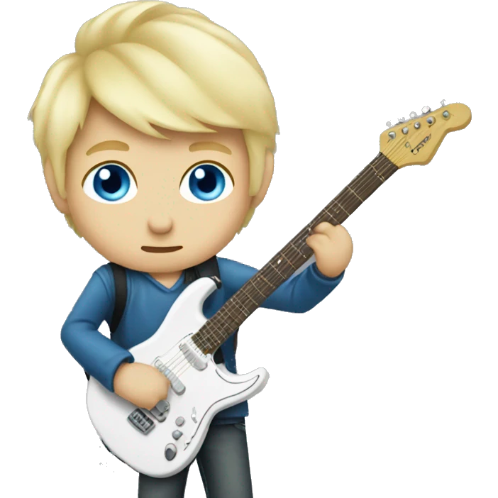 blond boy blue eye play rock guitar emoji