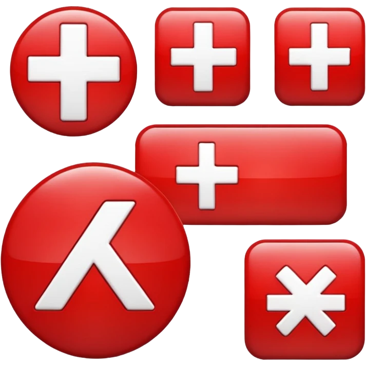 plus and percentage sign in red emoji