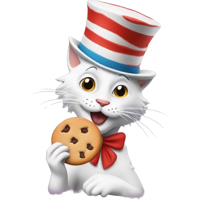 cat in the hat eating a cookie emoji