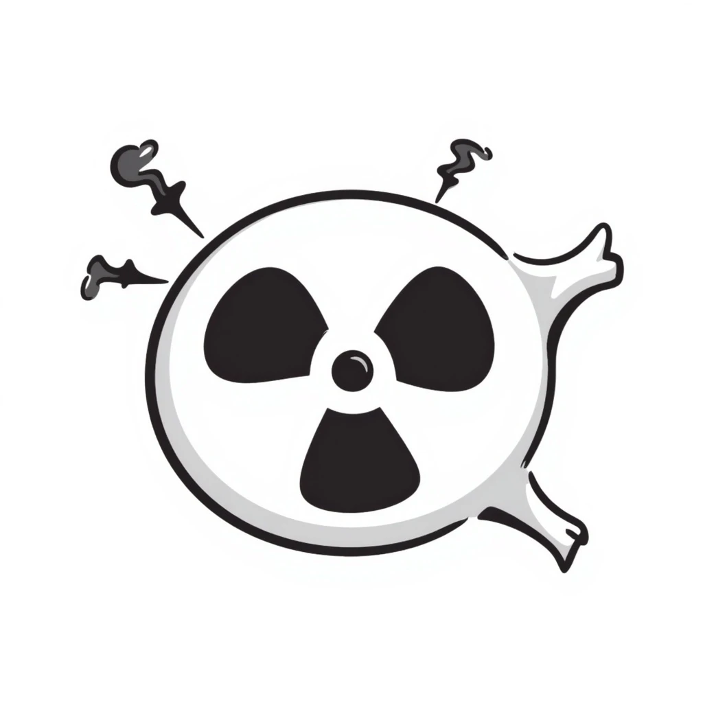 nuke symbol, hand-drawn doodle style emoji
