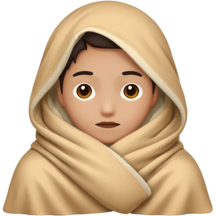 Coveringhalf the face with a blancket emoji