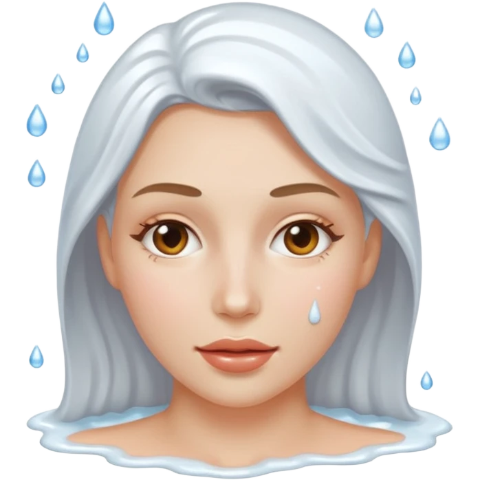 A woman covered in cums emoji