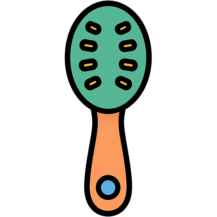 hairbrush icon with color outline emoji