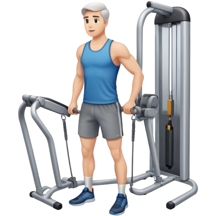 standing man hip abduction cable machine exercise emoji