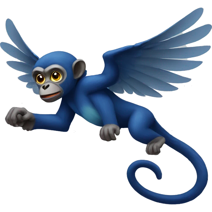 Dark blue flying monkey emoji