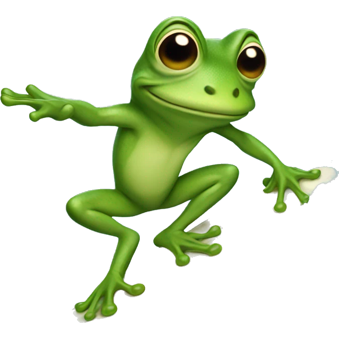Frog riding surf board emoji