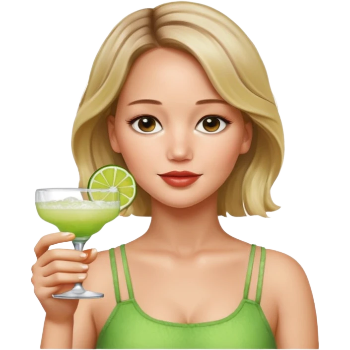 Jennifer Lawrence, drinking margerita  emoji