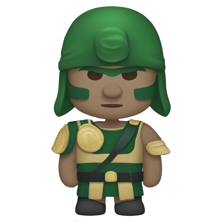 Spartan in green uniform emoji