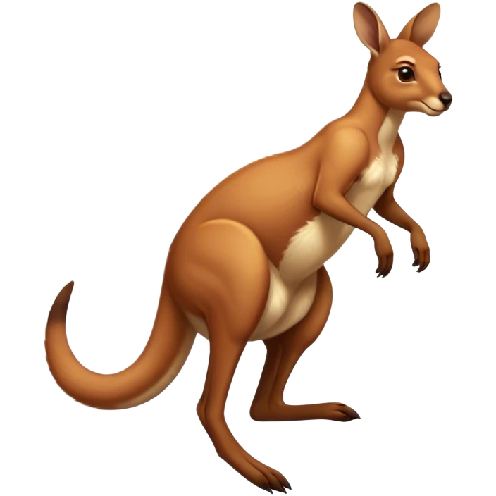 the iconic Full-body Australian Kangaroo  jump– Cinematic-realistic Australian kangaroo, jumping with powerful hind legs and a muscular tail for balance. Its reddish-brown fur glows under the golden sunlight, ears perked and eyes alert.  emoji