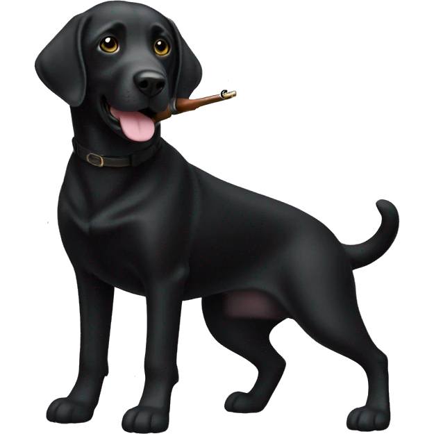 Black lab with shotgun emoji
