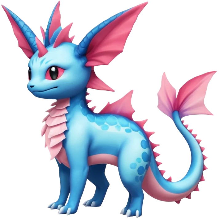 Salandit-Vaporeon-Amaura-Sylveon-Fakémon-hybrid-creature (full body)  emoji