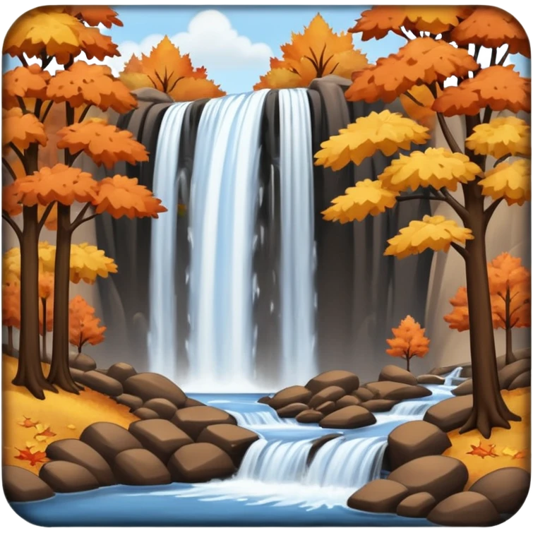 autumn with brown trees waterfall emoji