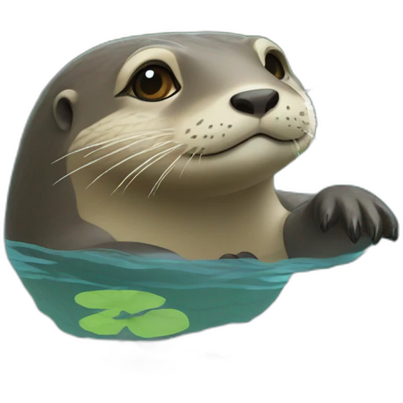 loutre sur tortue emoji