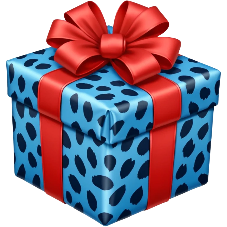 blue leopard print present emoji