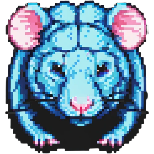 rat with a visible brain, pixel art style emoji