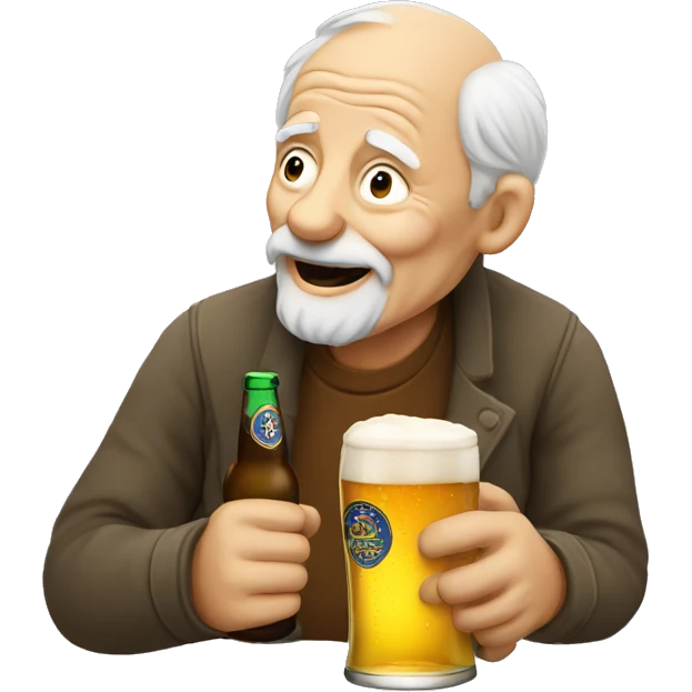 old man drinking beer emoji