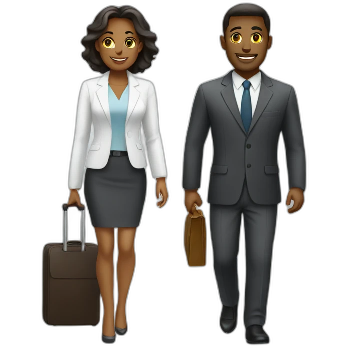 a business trip white couple emoji