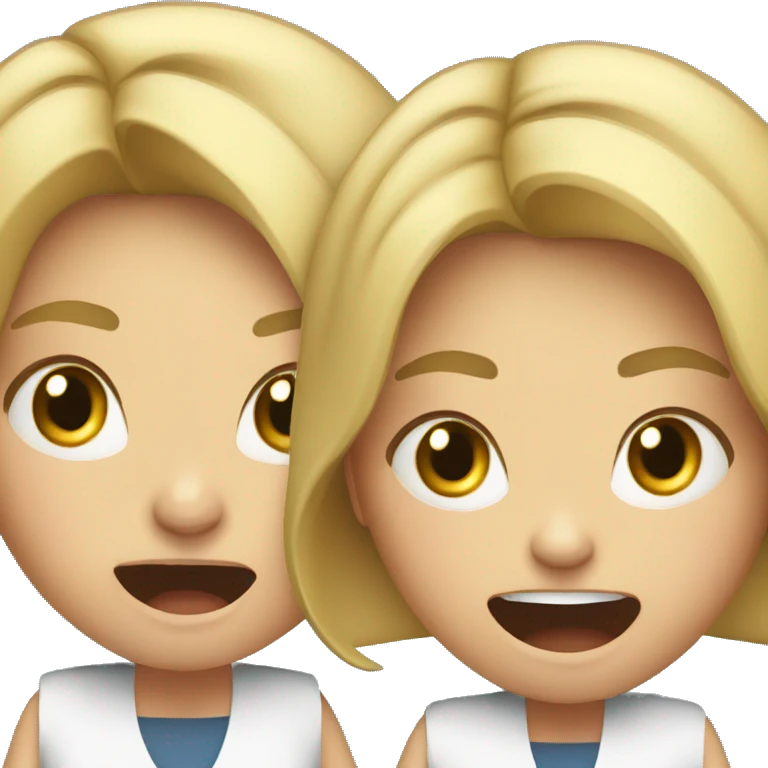 Three white female coworkers screaming  emoji