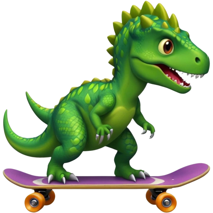 Dinosaur on a skateboard emoji
