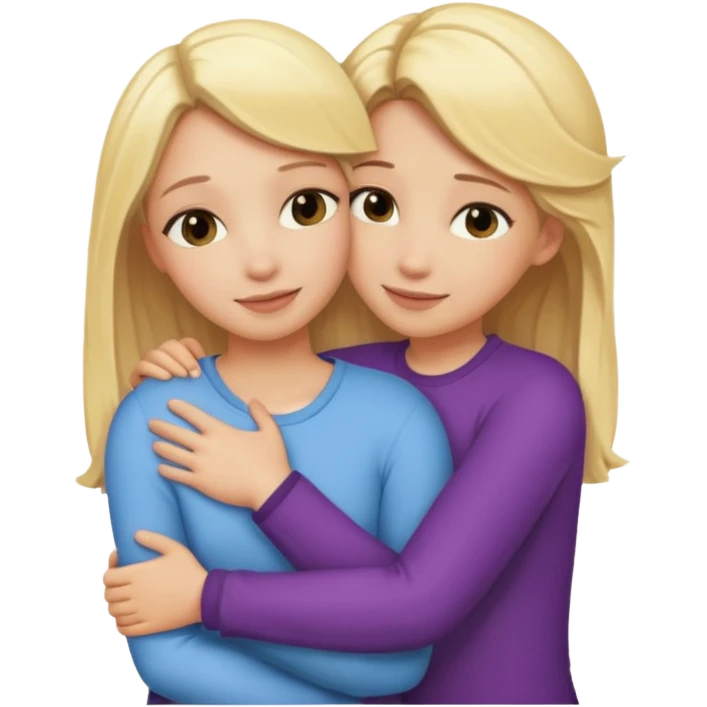 Two blonde girls hugging emoji