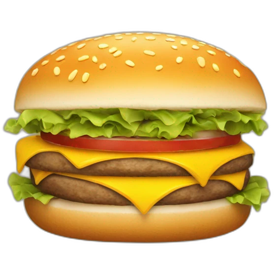 Hamburger with smiling face emoji