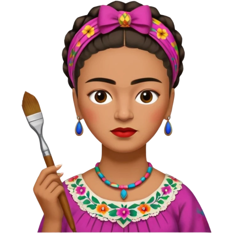 Frida Kahlo is painting  emoji